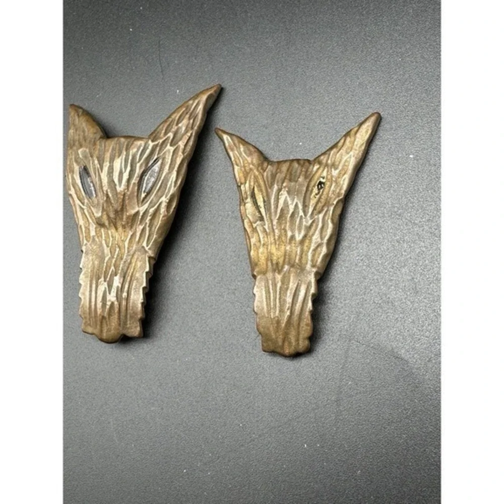 Vintage Fenrir Viking‎ Nordic Medieval Style Carved Wolf Brooch Pins